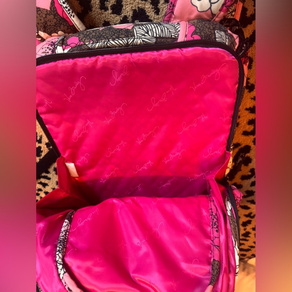 Vera Bradley Laptop Backpack In Mocha Rouge Pattern - Picture 6 of 7
